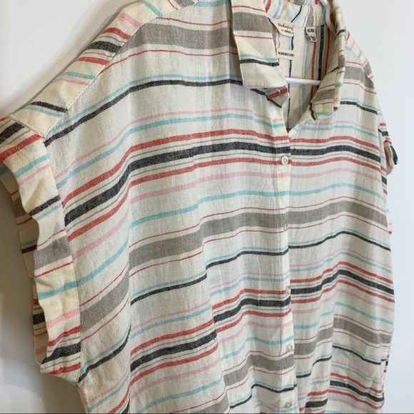 Weatherproof Vintage Tie Front Linen Blend Top - Picture 15 of 15